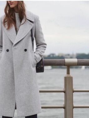 Club Monaco Daylina Coat, Light Gray Wool NWOT